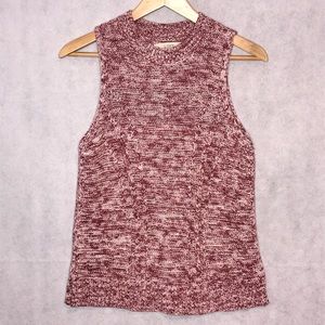 LOFT Sweater Tank Marled Pink Red Size M